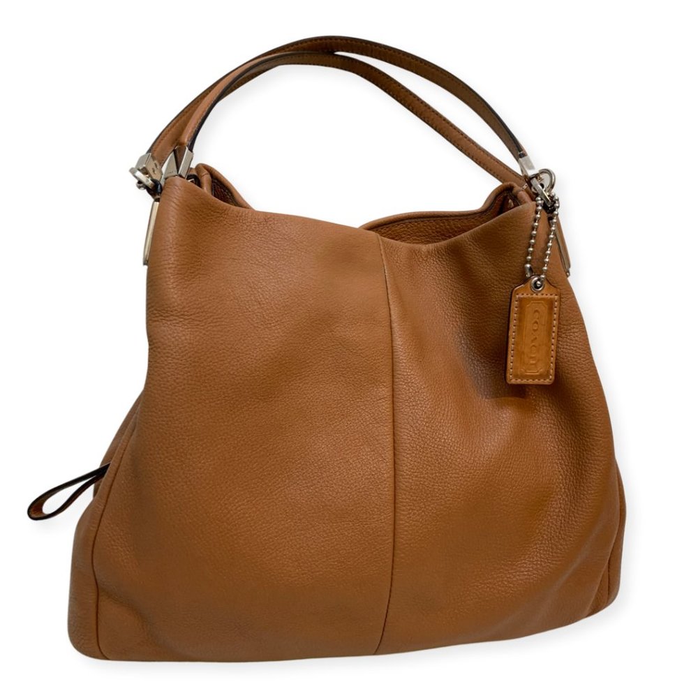 COACH MADISON Caramel (Light Saddle) Leather Triple Entry PHOEBE Hobo #26224